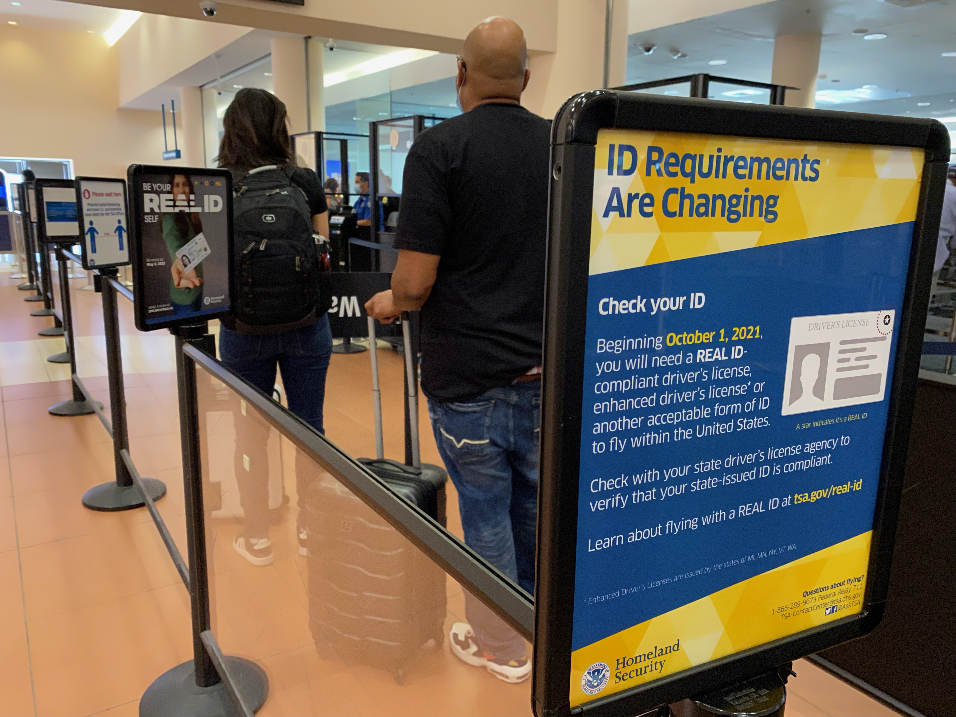 A TSA security line.