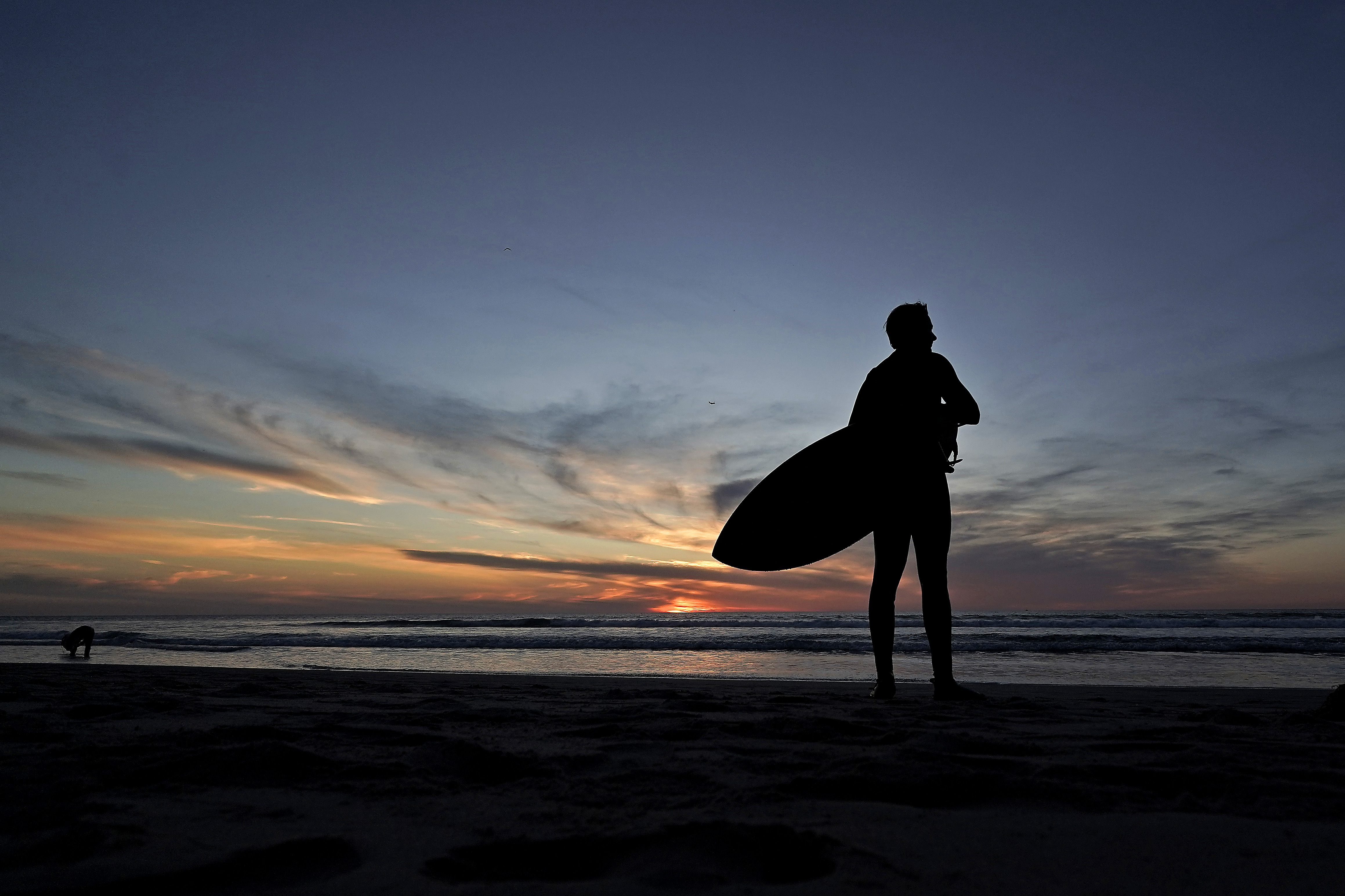 A surfer in San Diego