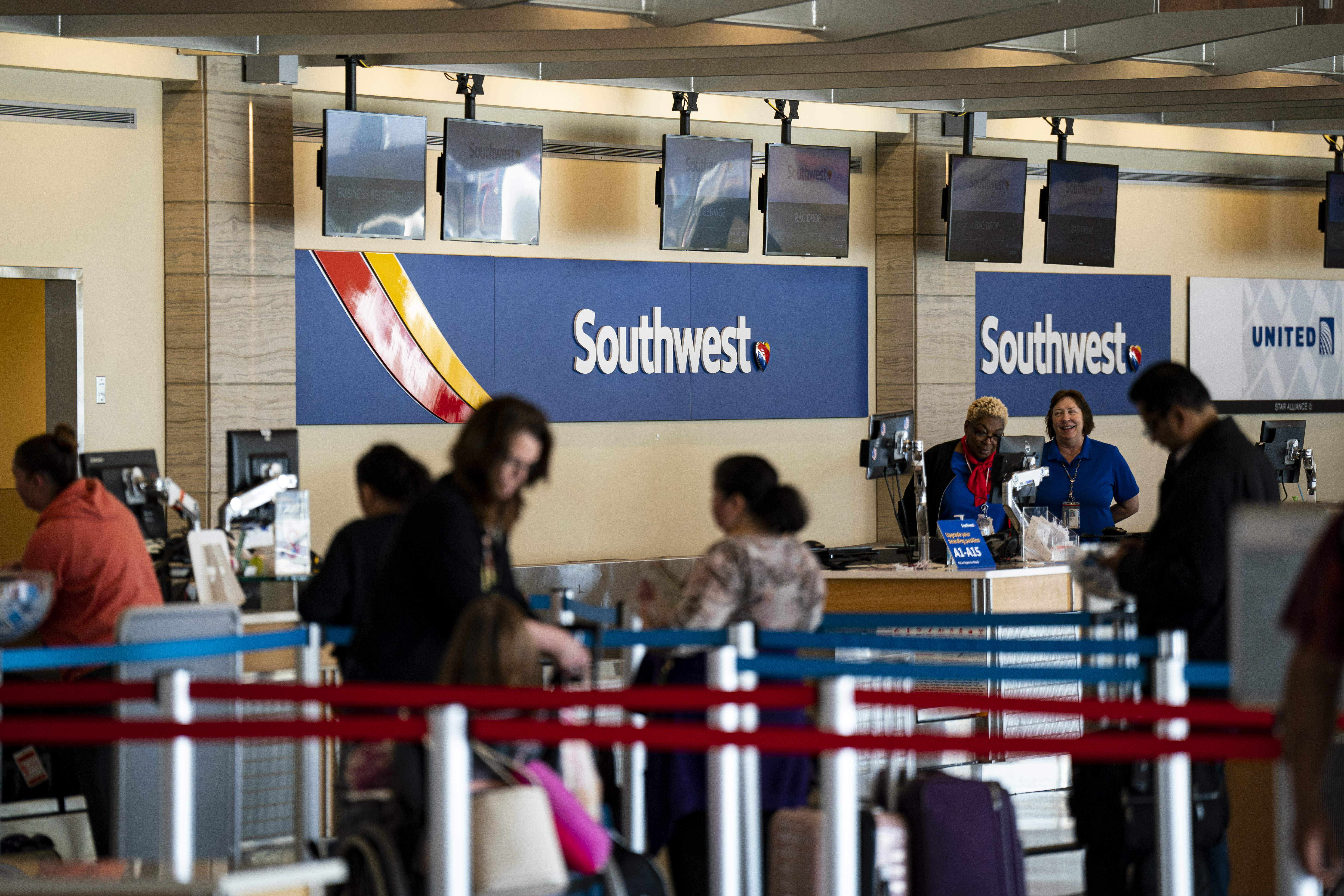 Southwest customers at the airport
