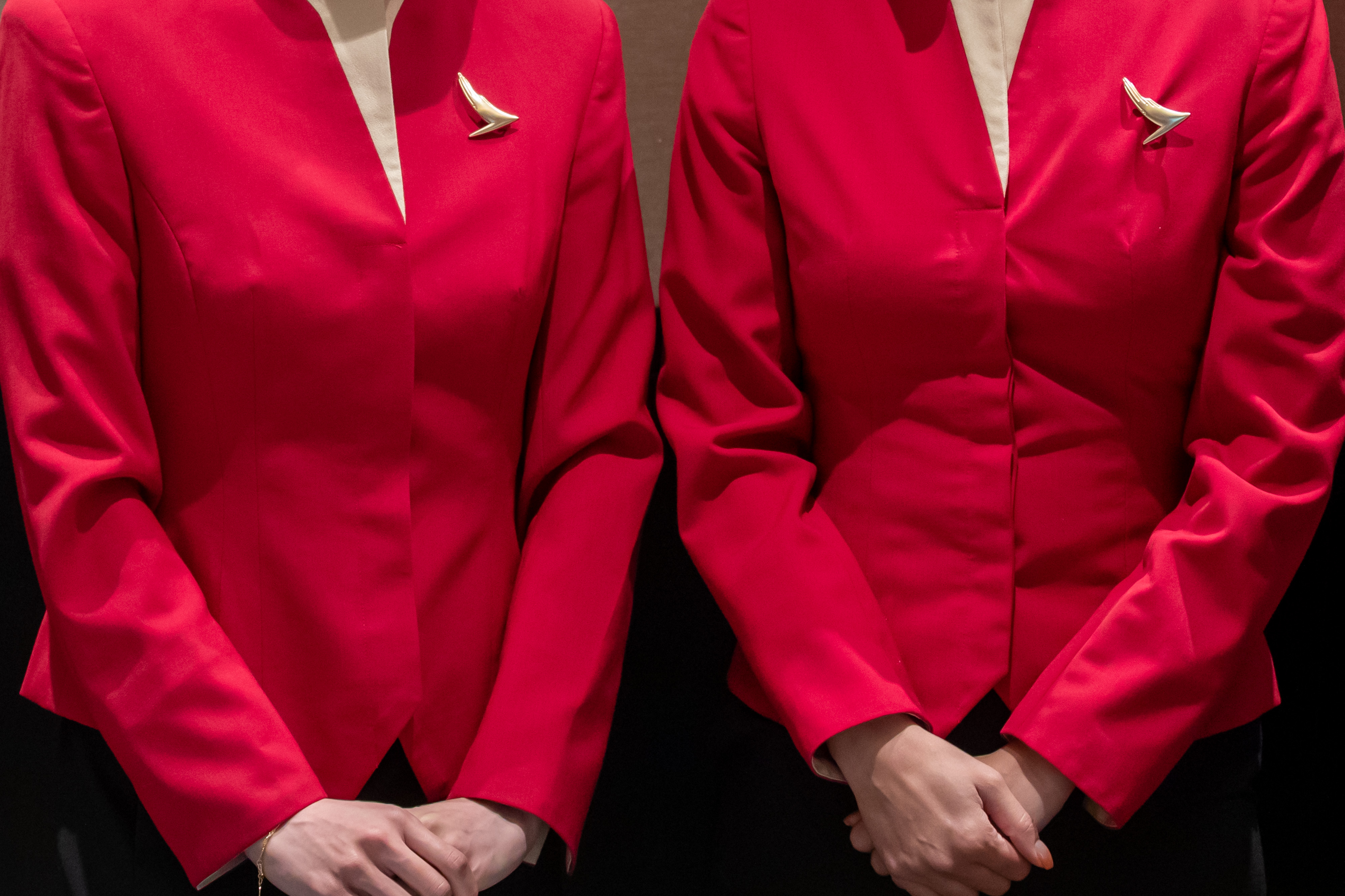 Two Cathay Pacific flight attendants