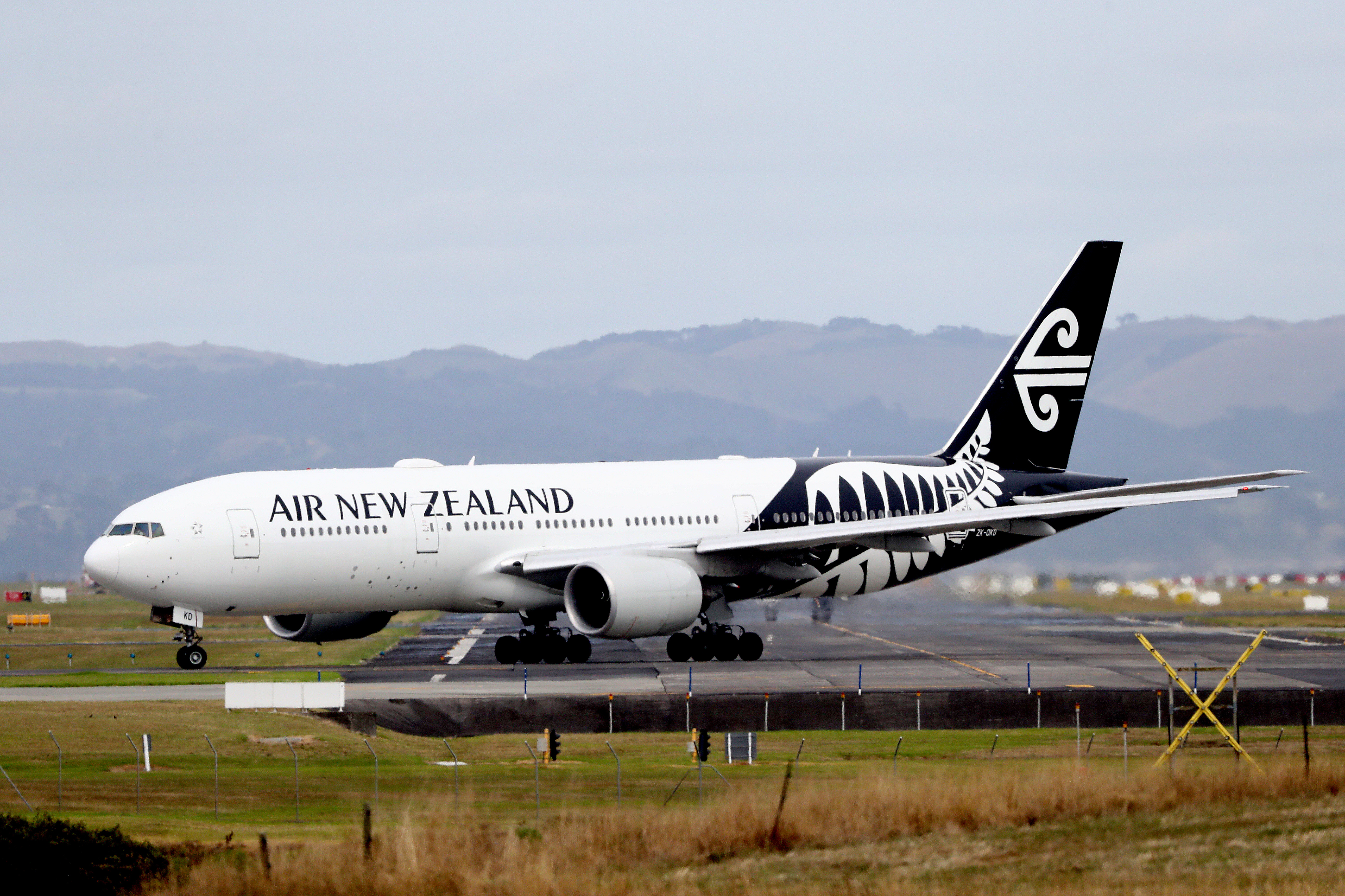An Air New Zealand plane in Auckland.
