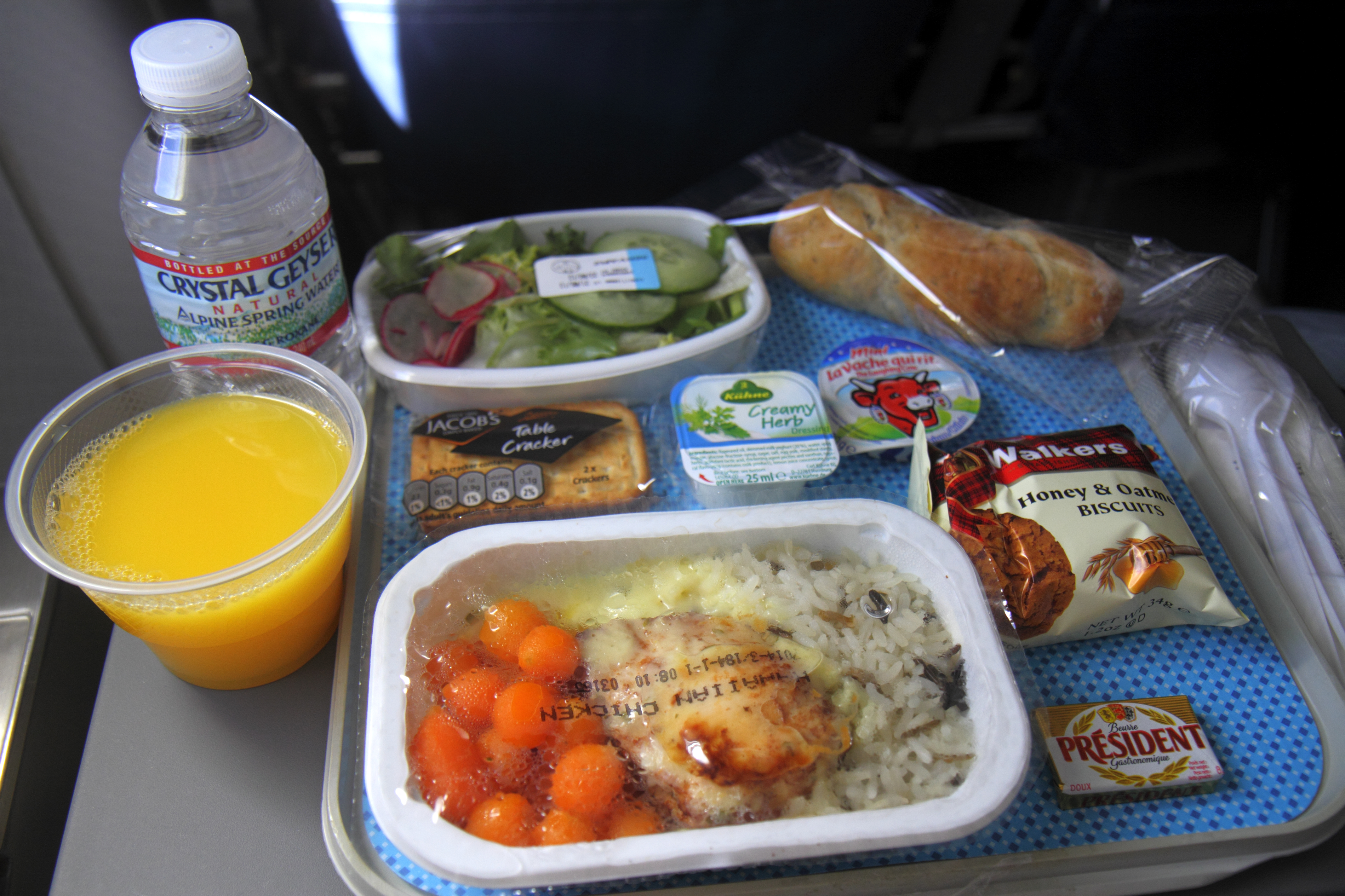 An in-flight meal