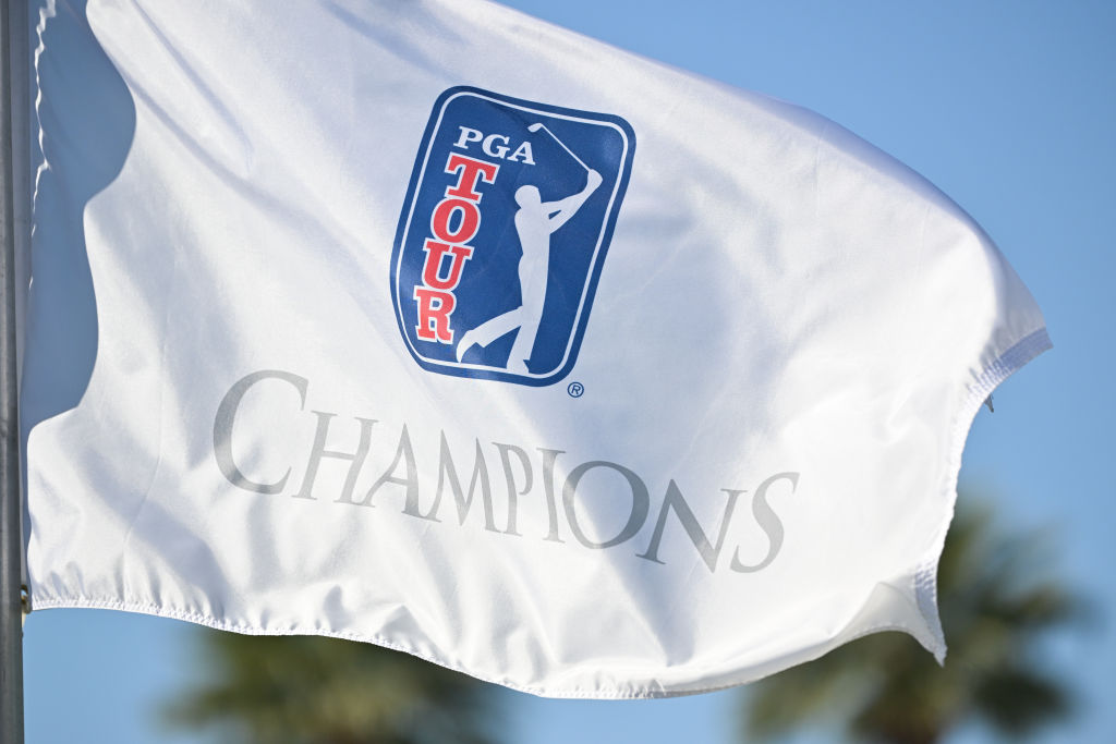 PGA Tour logo on a flag