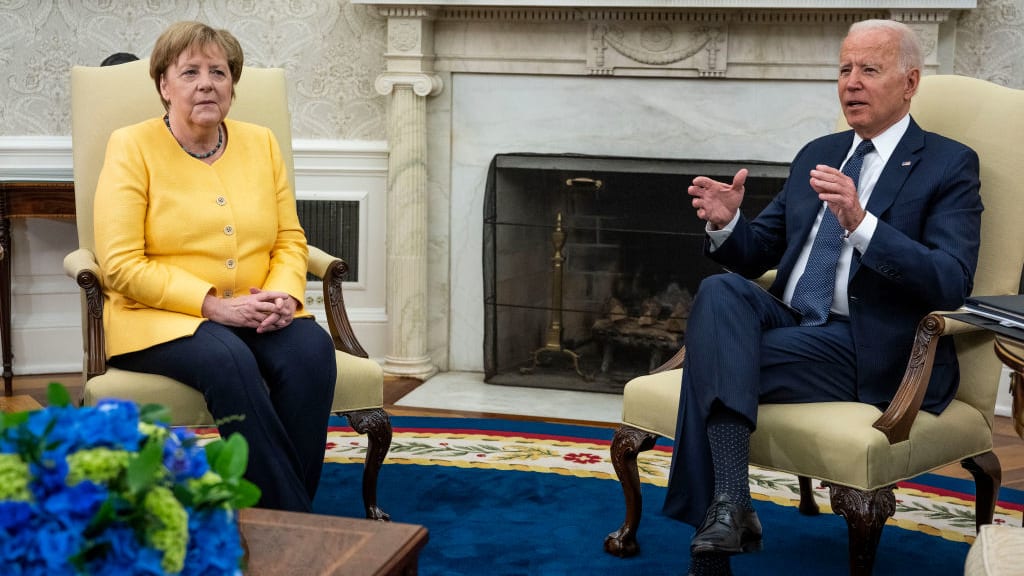 Angela Merkel and Joe Biden.