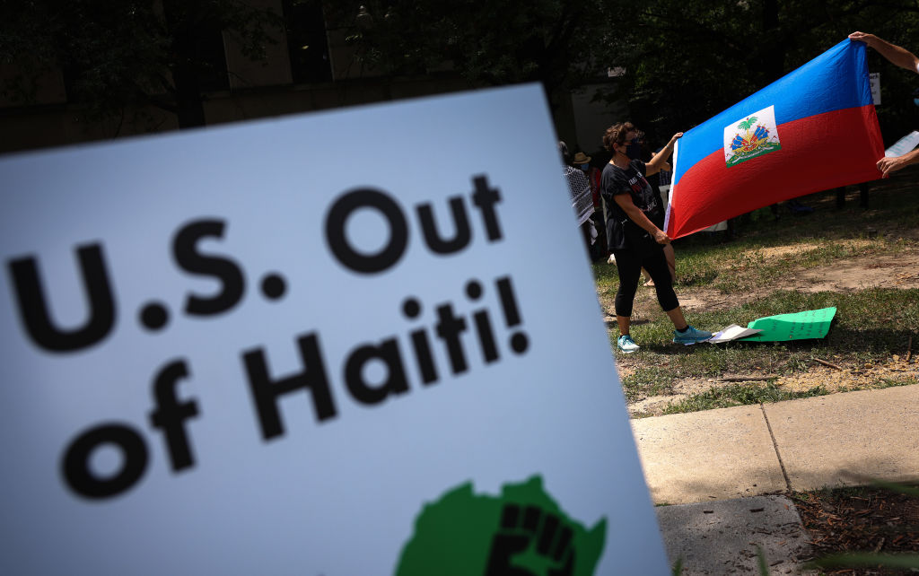 Protest against U.S. intervention in Haiti.