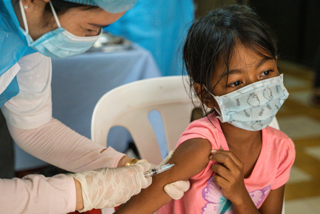 Child vaccinated in Cambodia