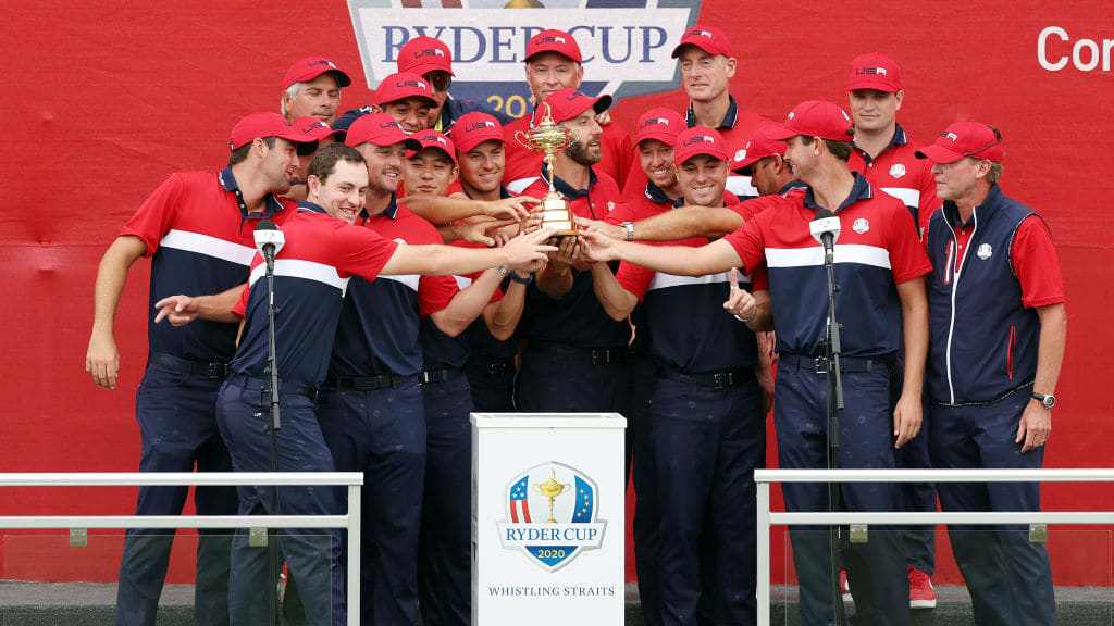 Team USA with the Ryder Cup.