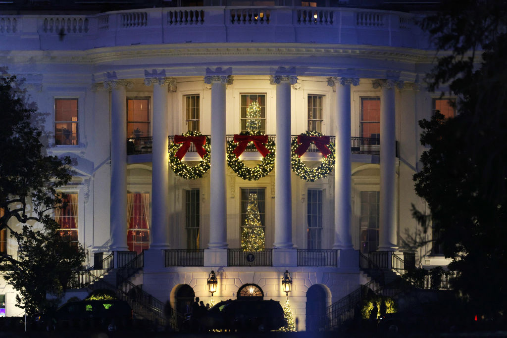 The White House decorated for the holidays.
