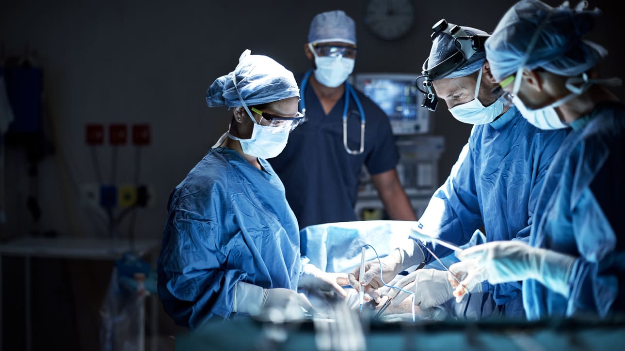 A team of surgeons in the operating theater.