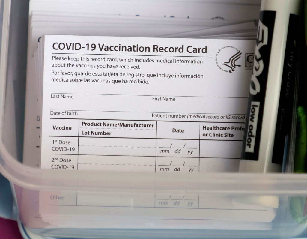 COVID-19 vaccination card.
