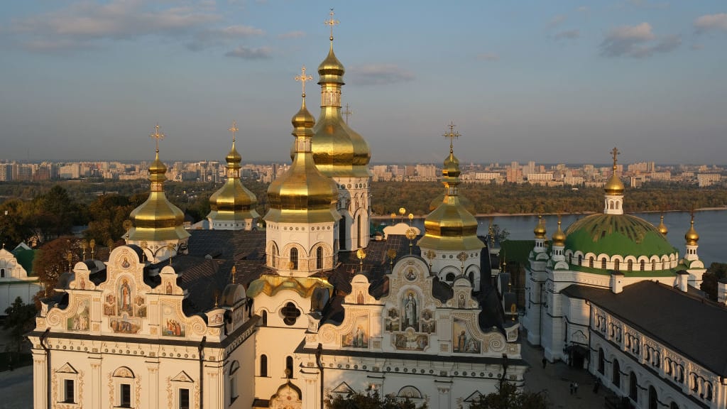 An aerial view of Kyiv.