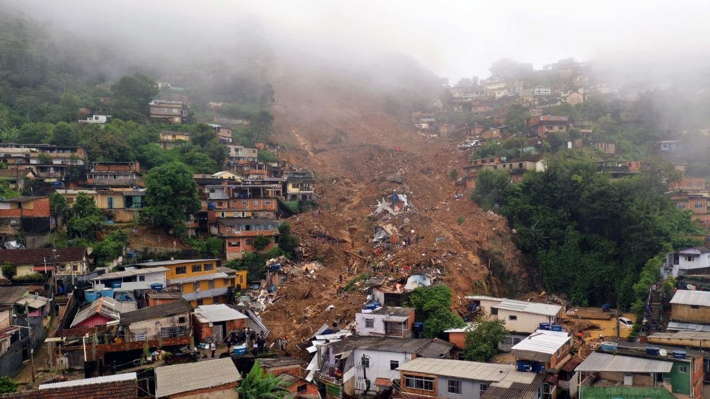 A mudslide caused destruction in Petropolis, Brazil.
