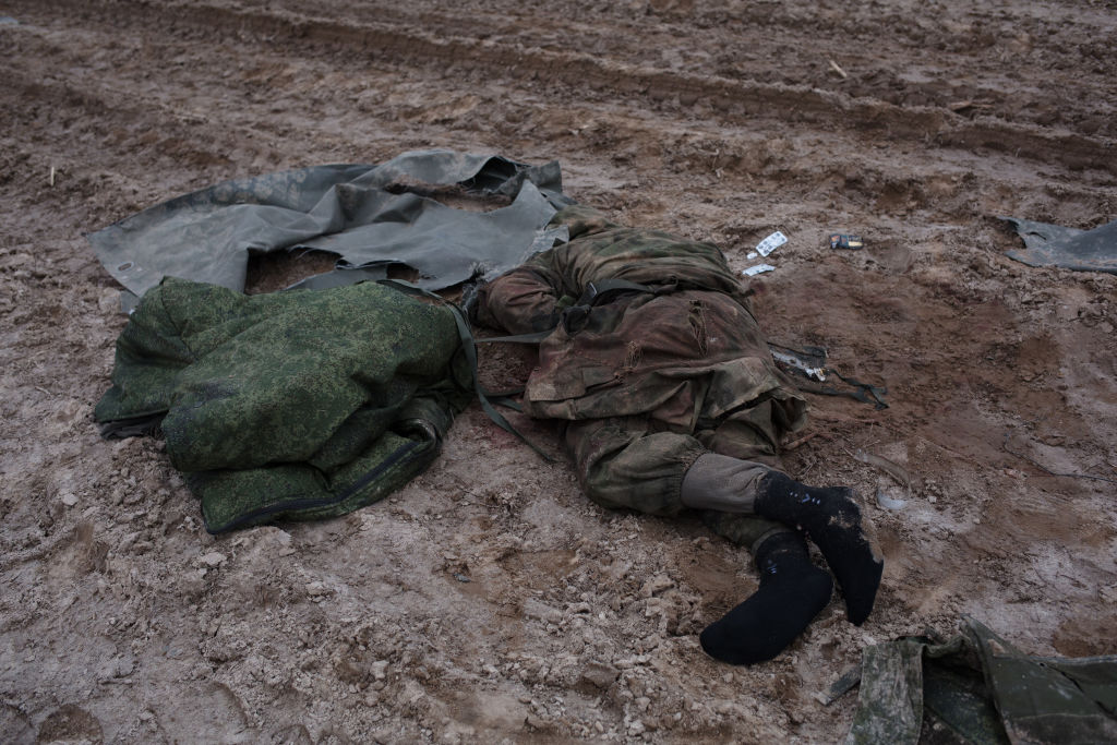 Dead Russian soldier in Ukraine