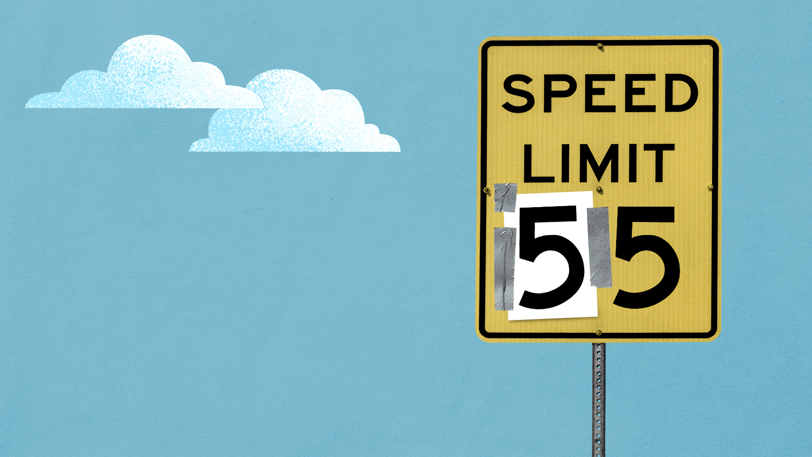 A speed limit sign.
