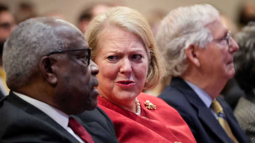 Justice Clarence Thomas and his wife, Ginni Thomas.