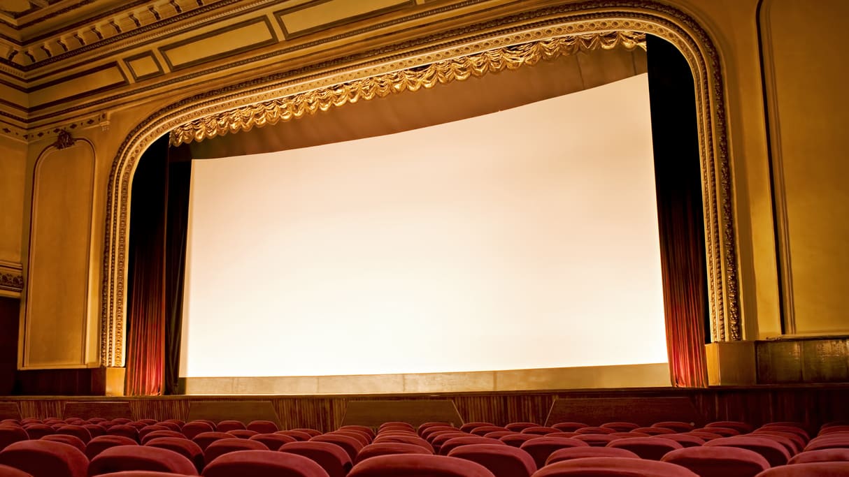 A movie theater screen.