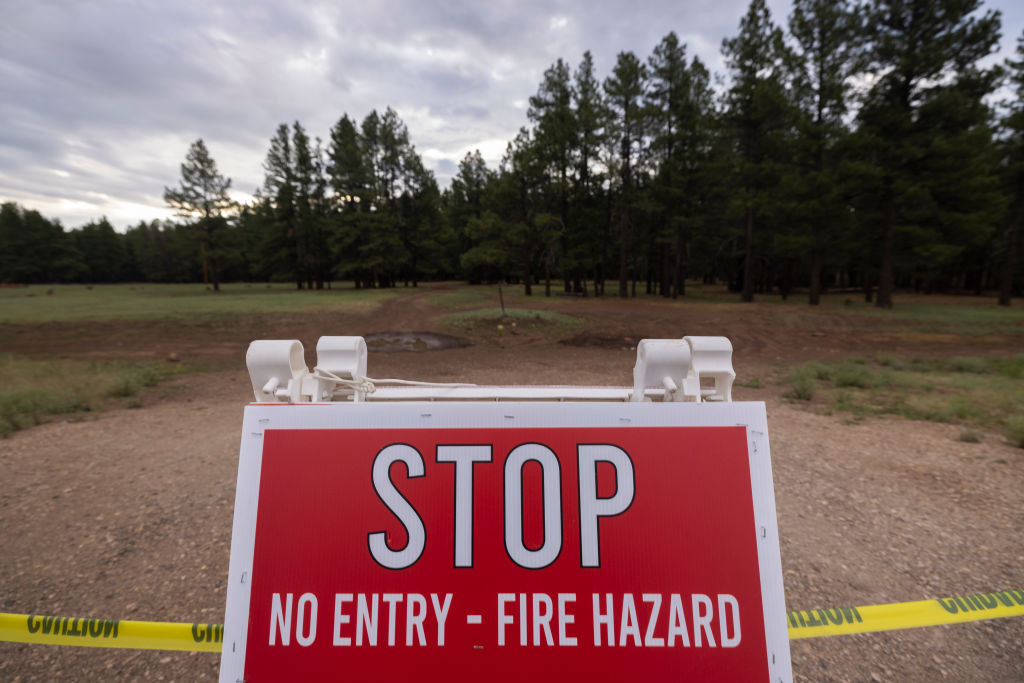 Fire warning sign near Flagstaff, Arizona