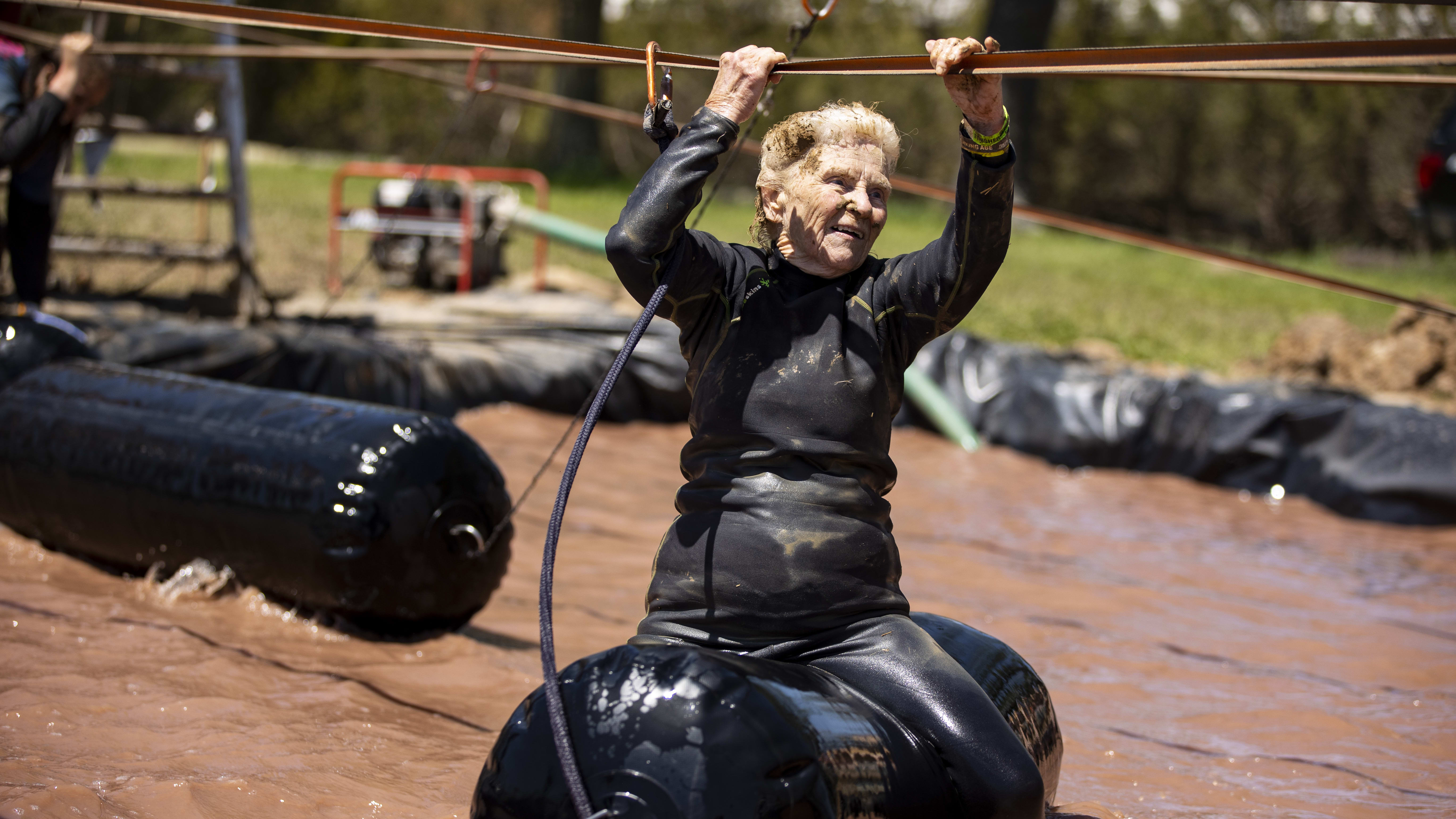 Mildred Wilson competes in a Tough Mudder event.