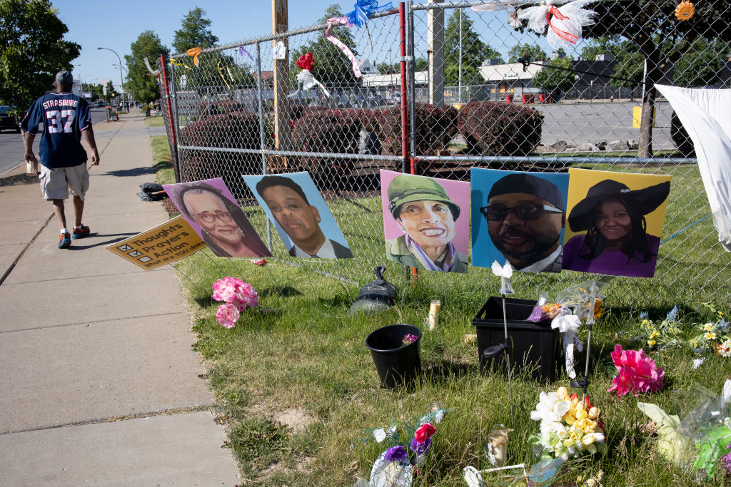 Memorial of victims of Buffalo shooting.