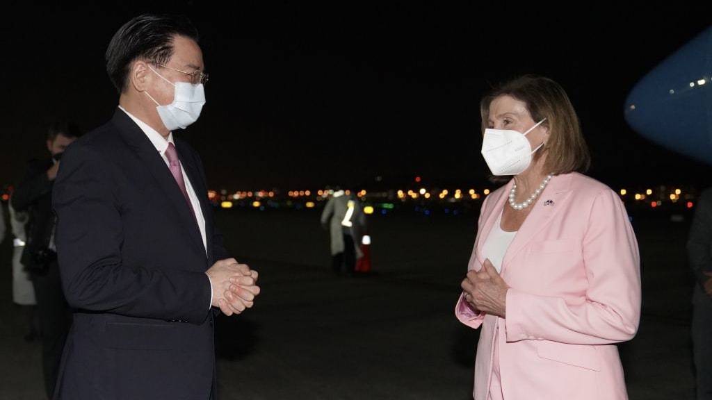 House Speaker Nancy Pelosi meets with Taiwanese Foreign Minister Joseph Wu.