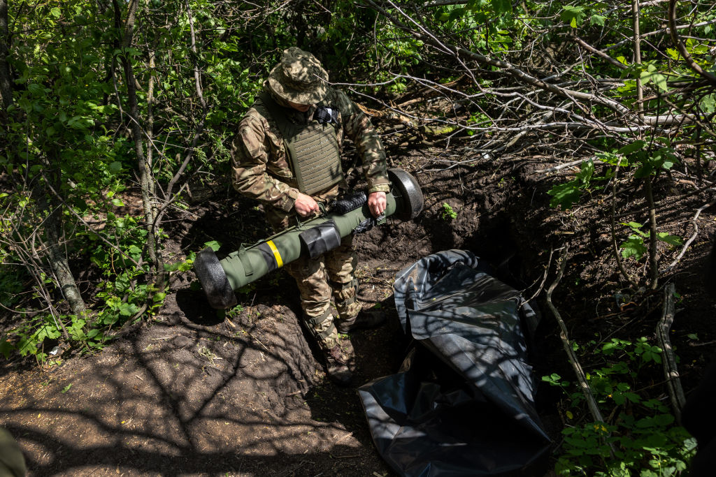 Ukrainian soldier with a U.S.-made Javelin