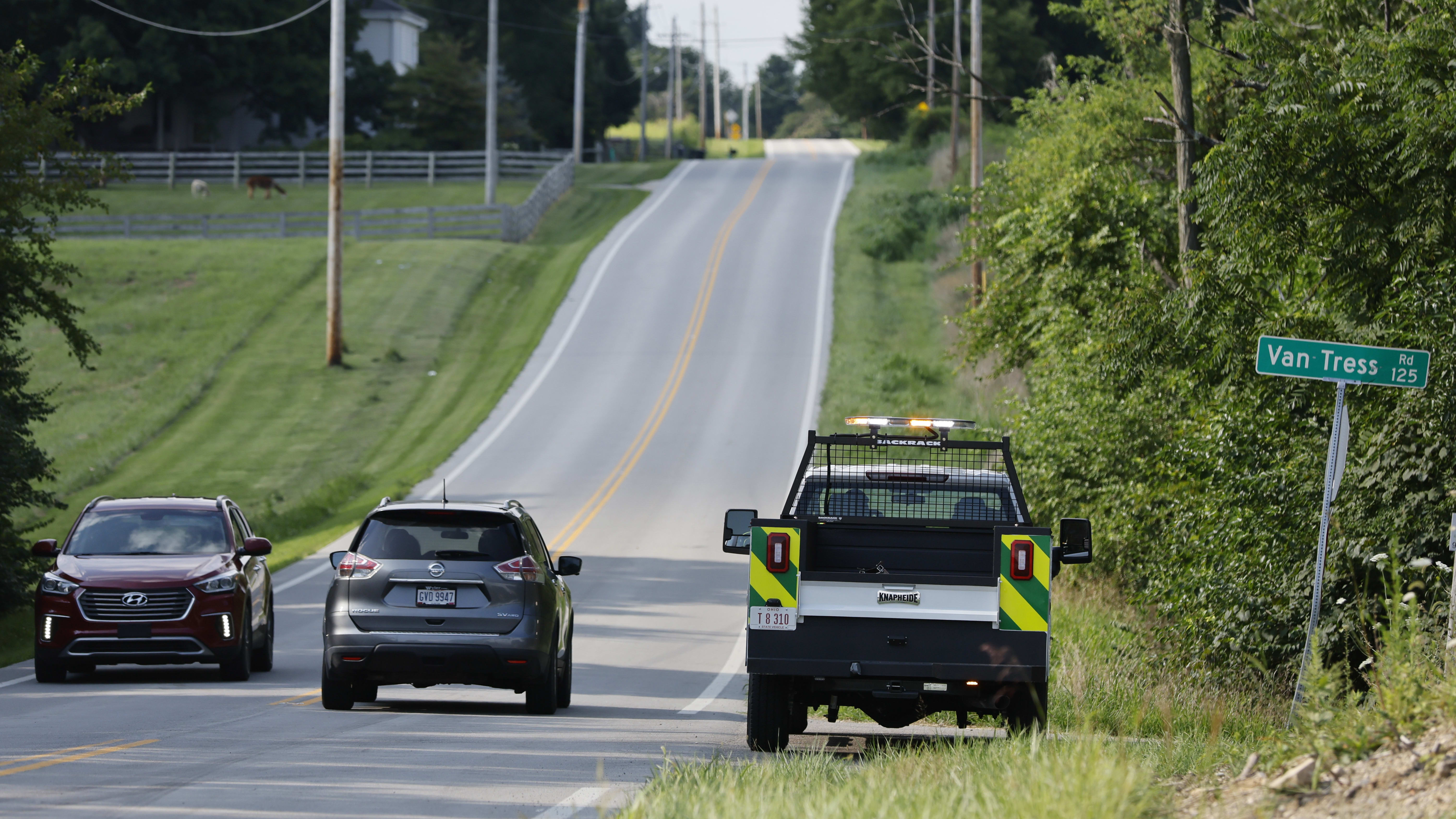 Law enforcement near the site of a shooting in Clinton County, Ohio.