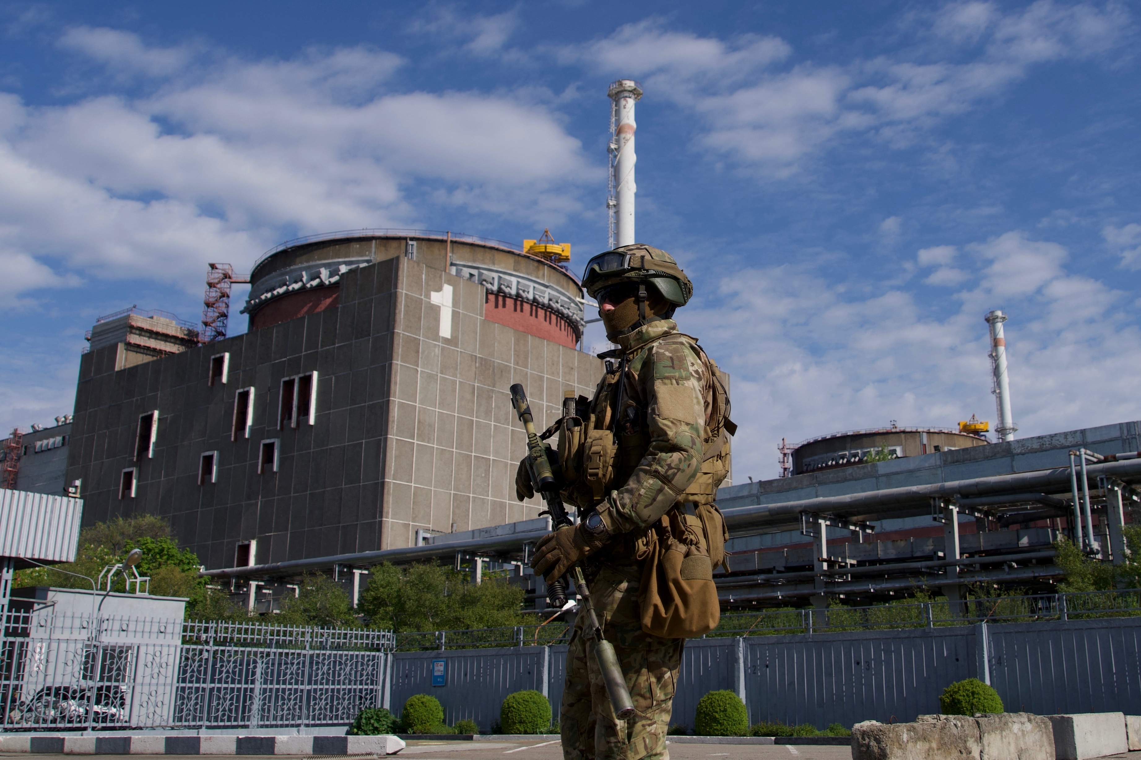 Russian soldier at Zaporizhzhia nuclear power plant