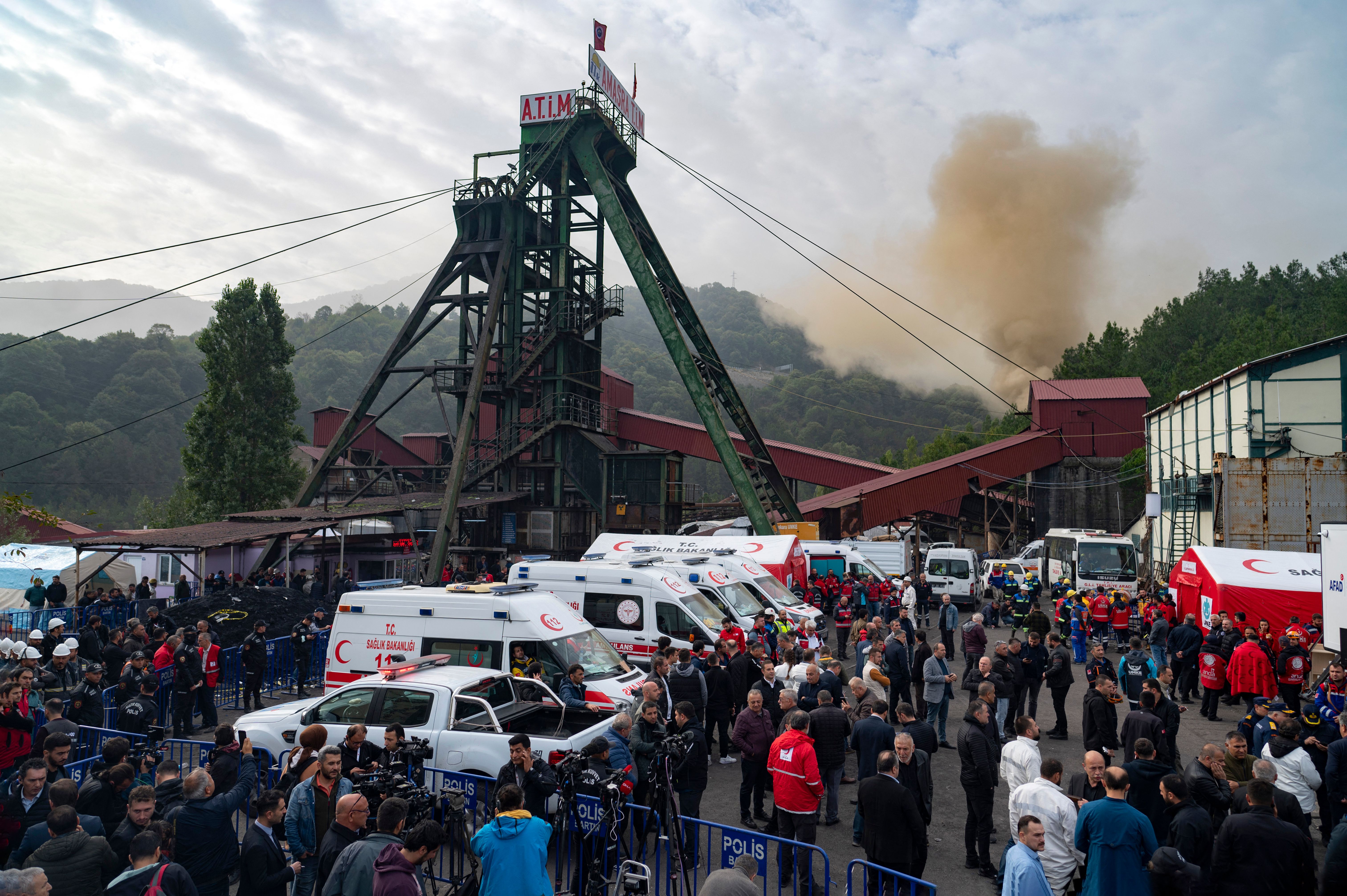 A view of a mine in Amasra, Turkey following a deadly explosion. 
