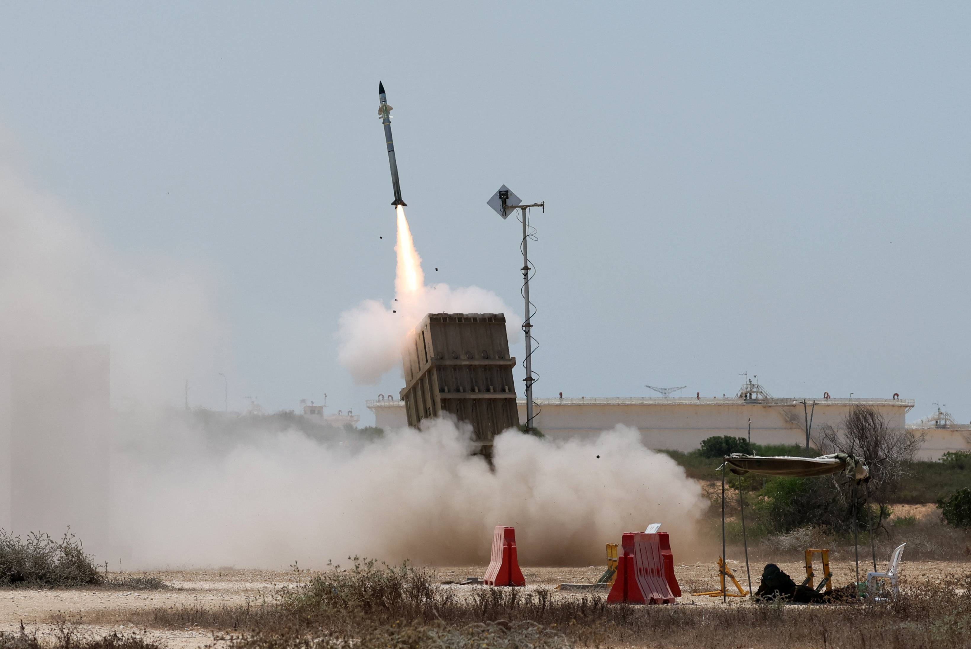 An Iron Dome system being used on the Gaza Strip this past August. 