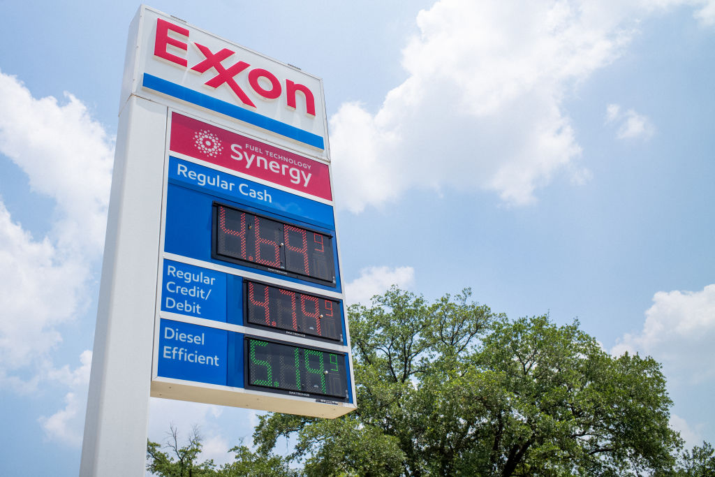 Exxon gas price board