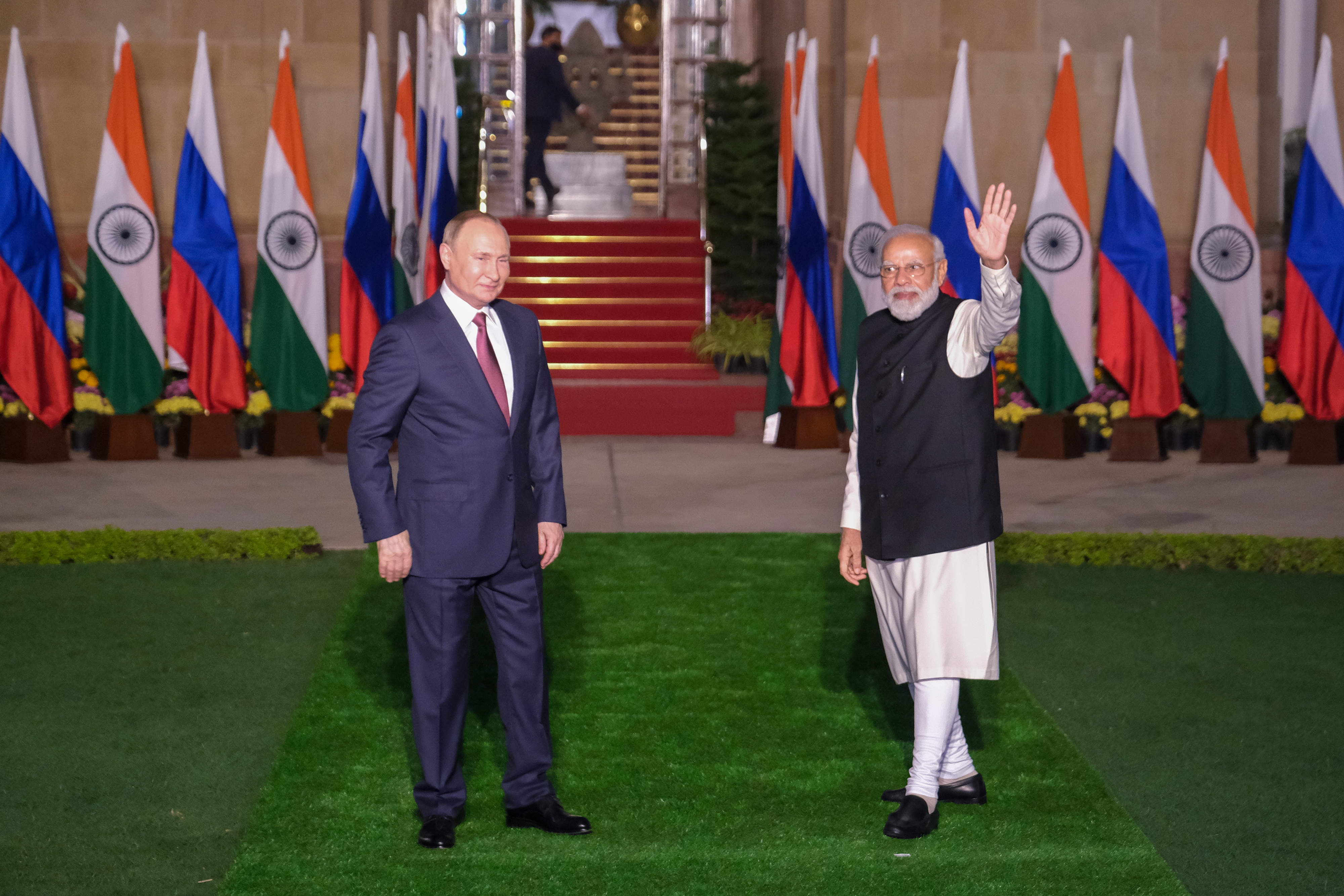 Russian President Vladimir Putin and Indian Prime Minister Narendra Modi.