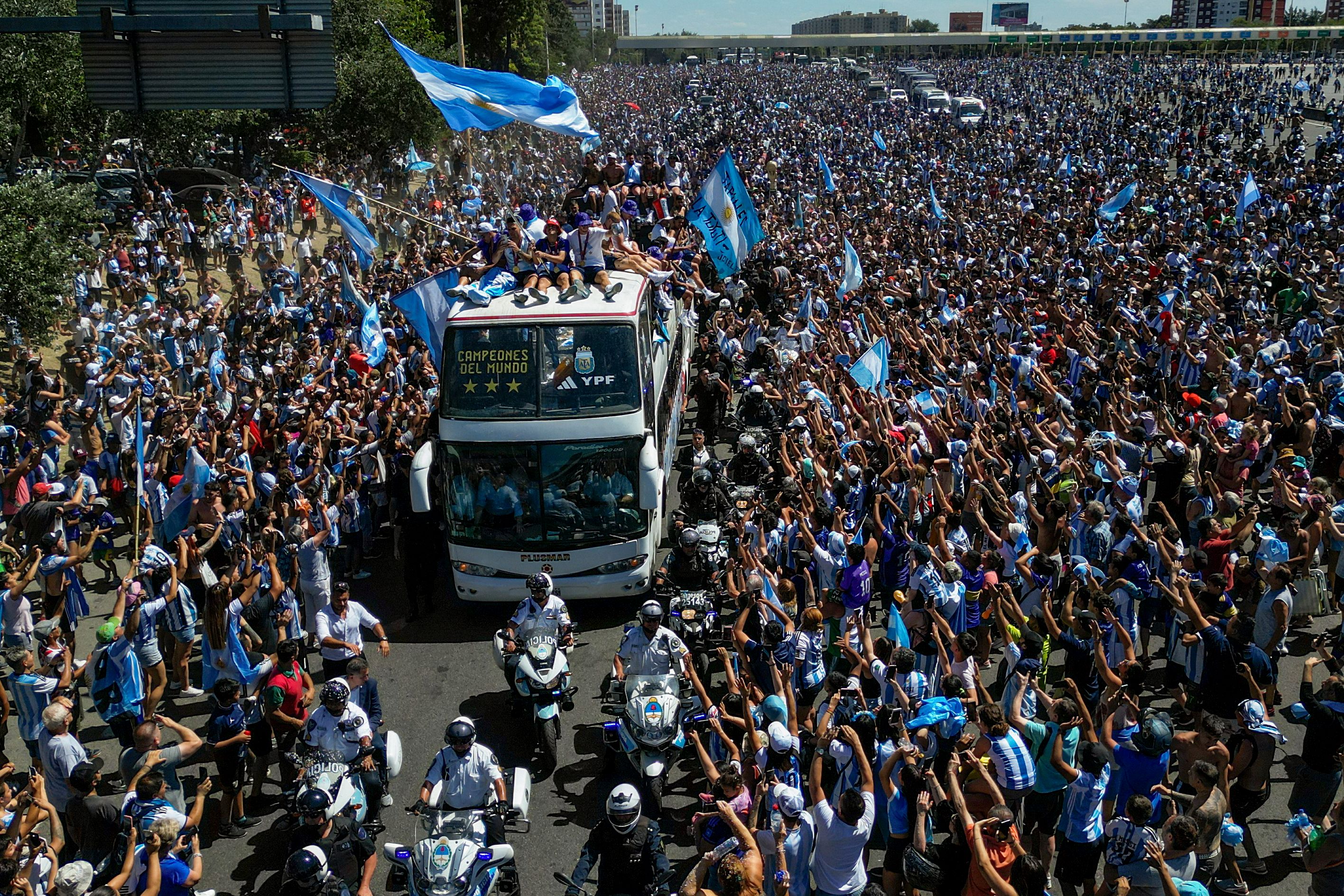 Argentina celebrates after winning the World Cup. 