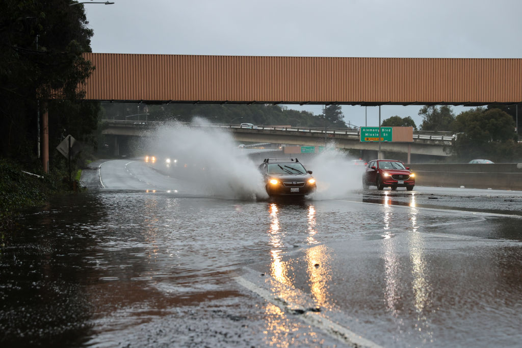 Flooded Highway 280 in California