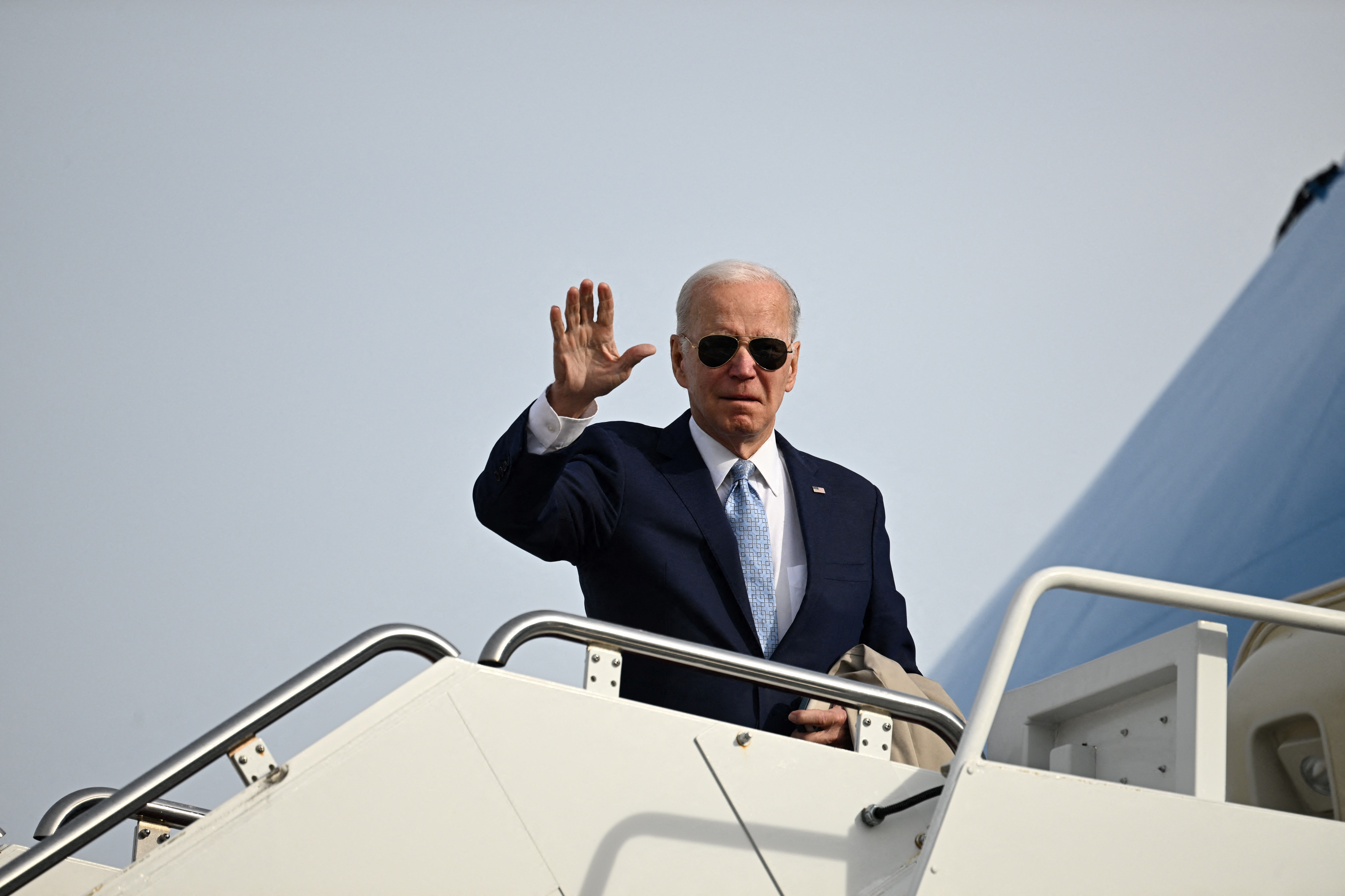 Joe Biden boards Air Force One to head to El Paso, Texas. 