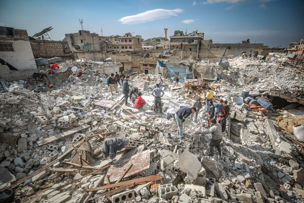 Earthquake damage in Syria.