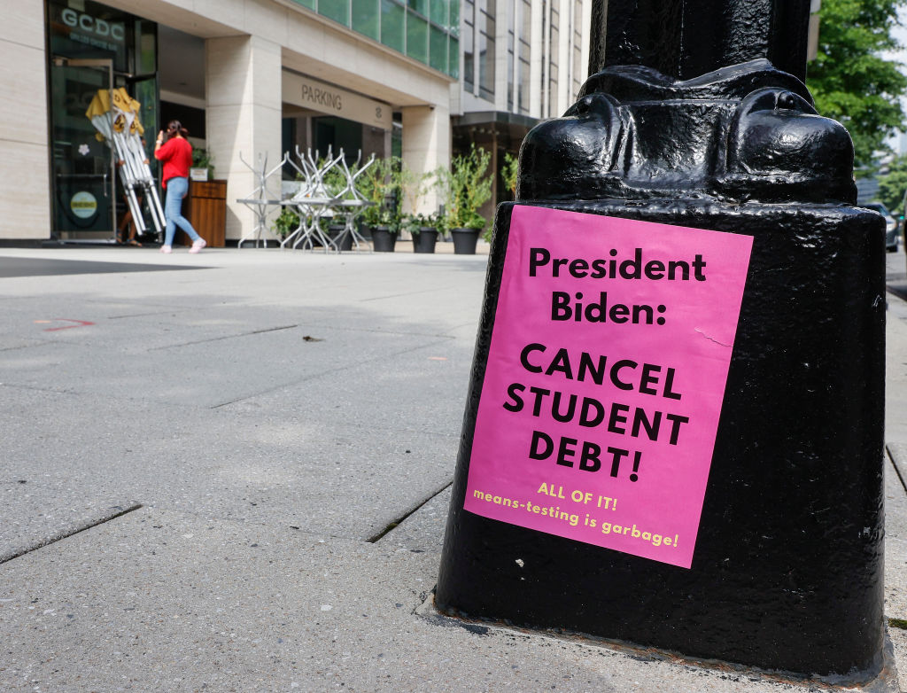 student debt protest poster