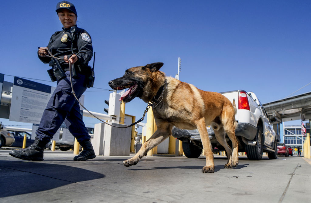 A CBP agent at the U.S.-Mexico border in San Ysidro, California.