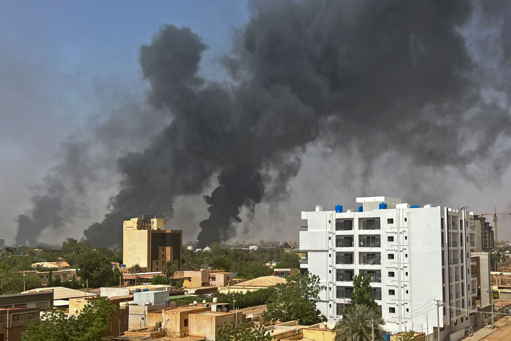 Smoke billows as fighting continues in Sudan. 