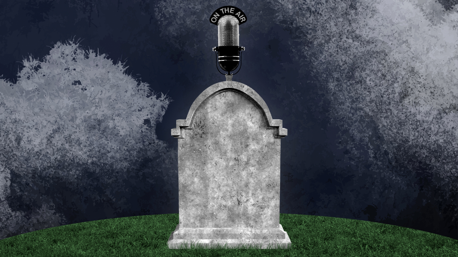 A tombstone.