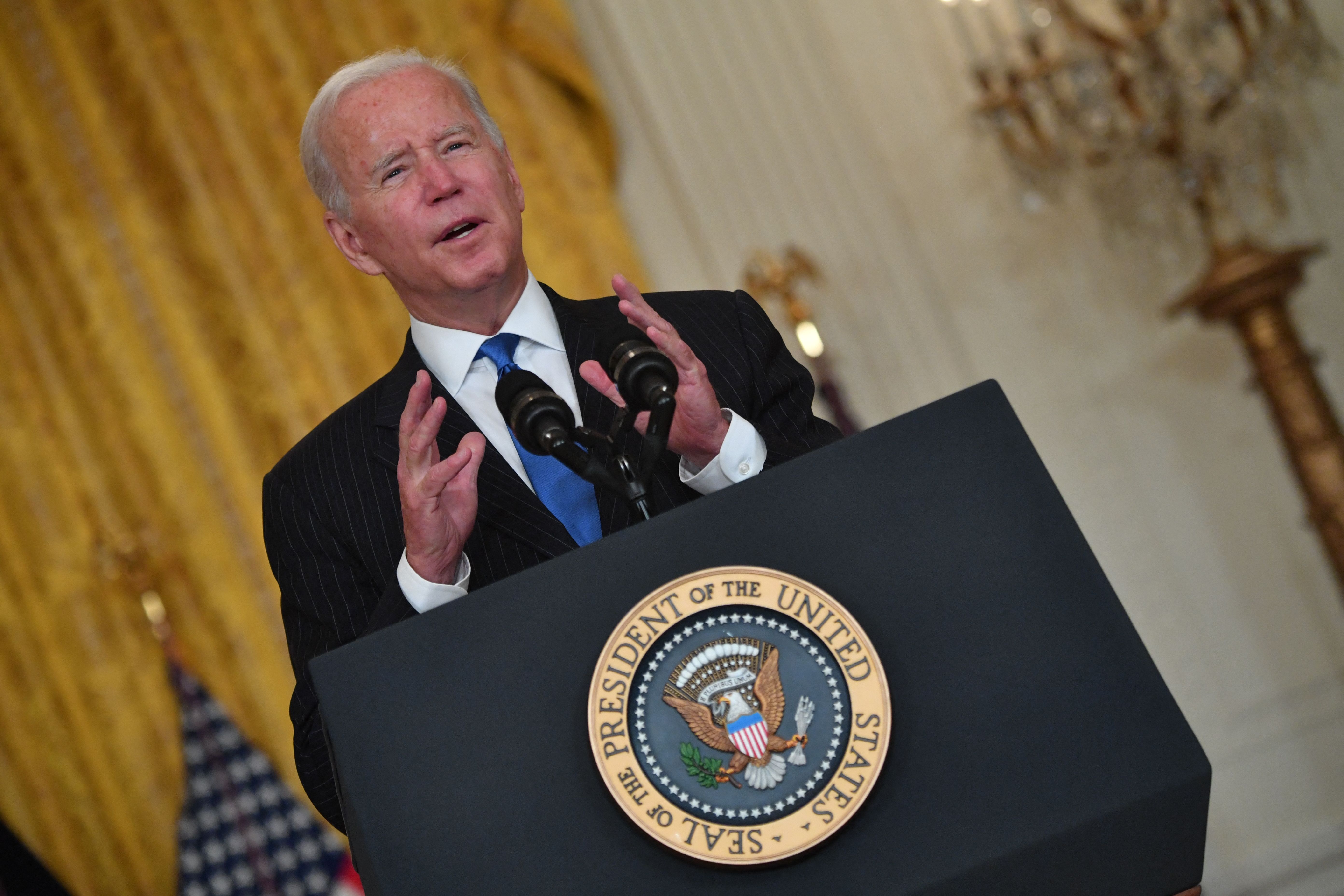 Biden talks about supply chain issues