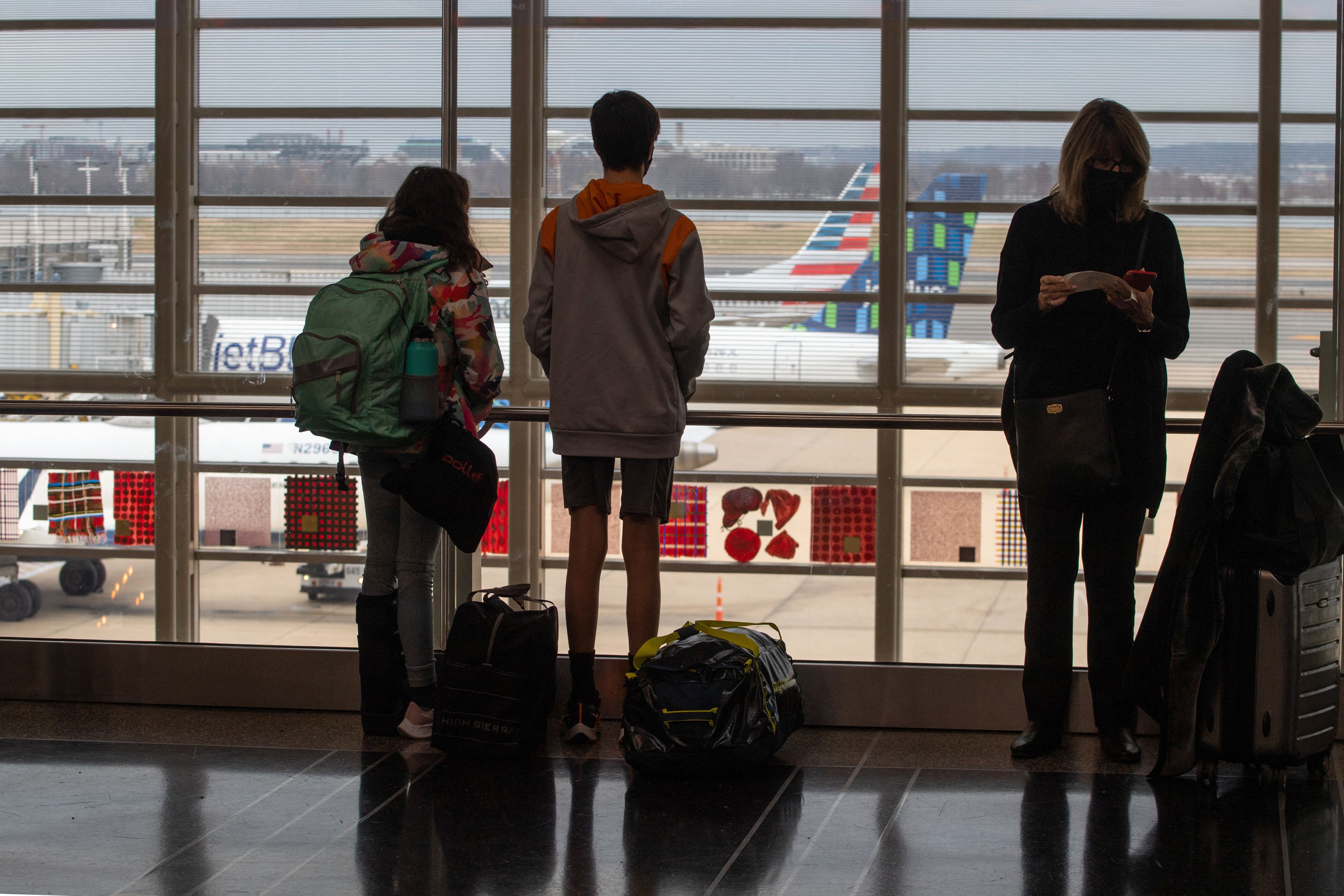 Travelers at Ronald Reagan International Airport