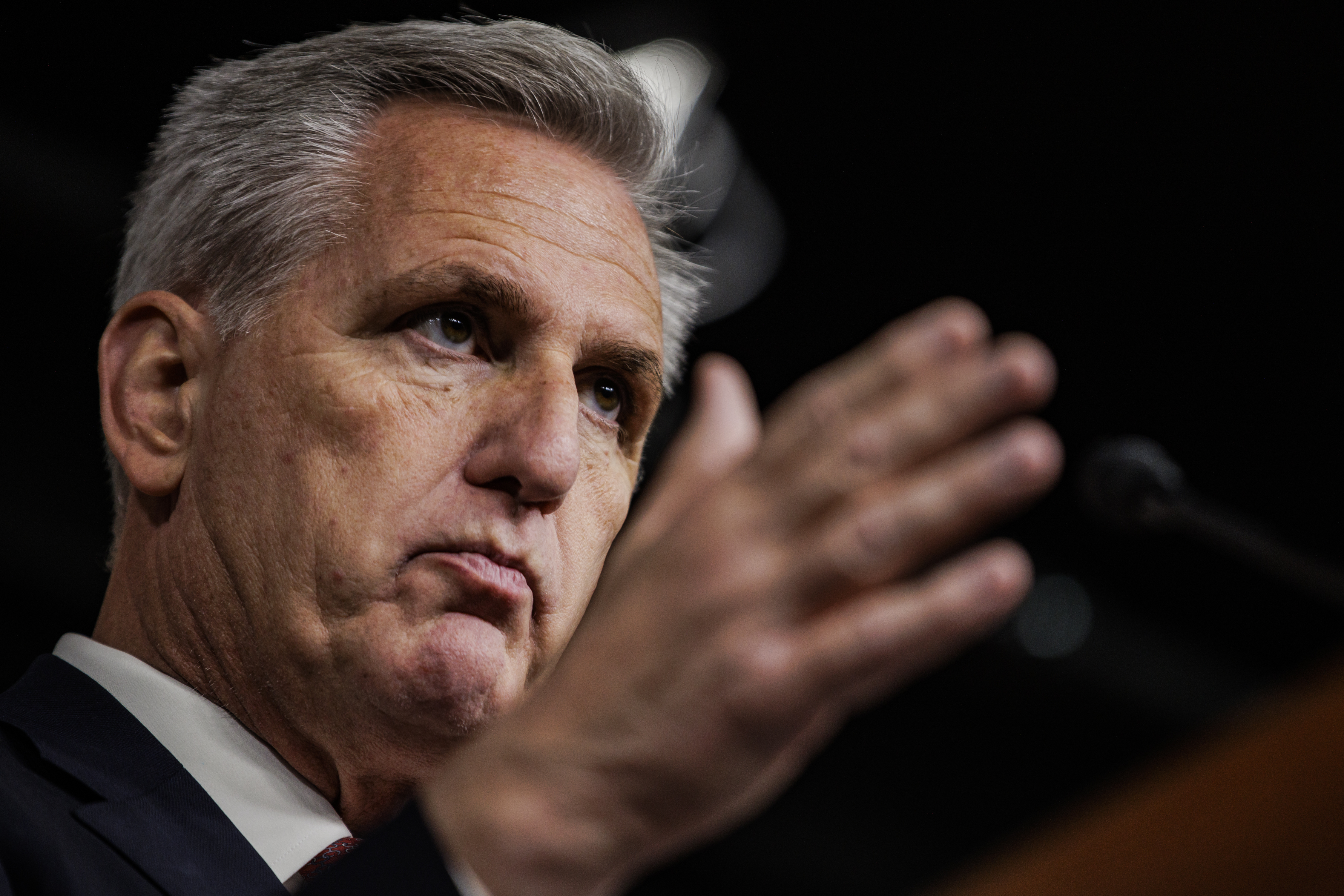 Kevin McCarthy speaks at a December press conference