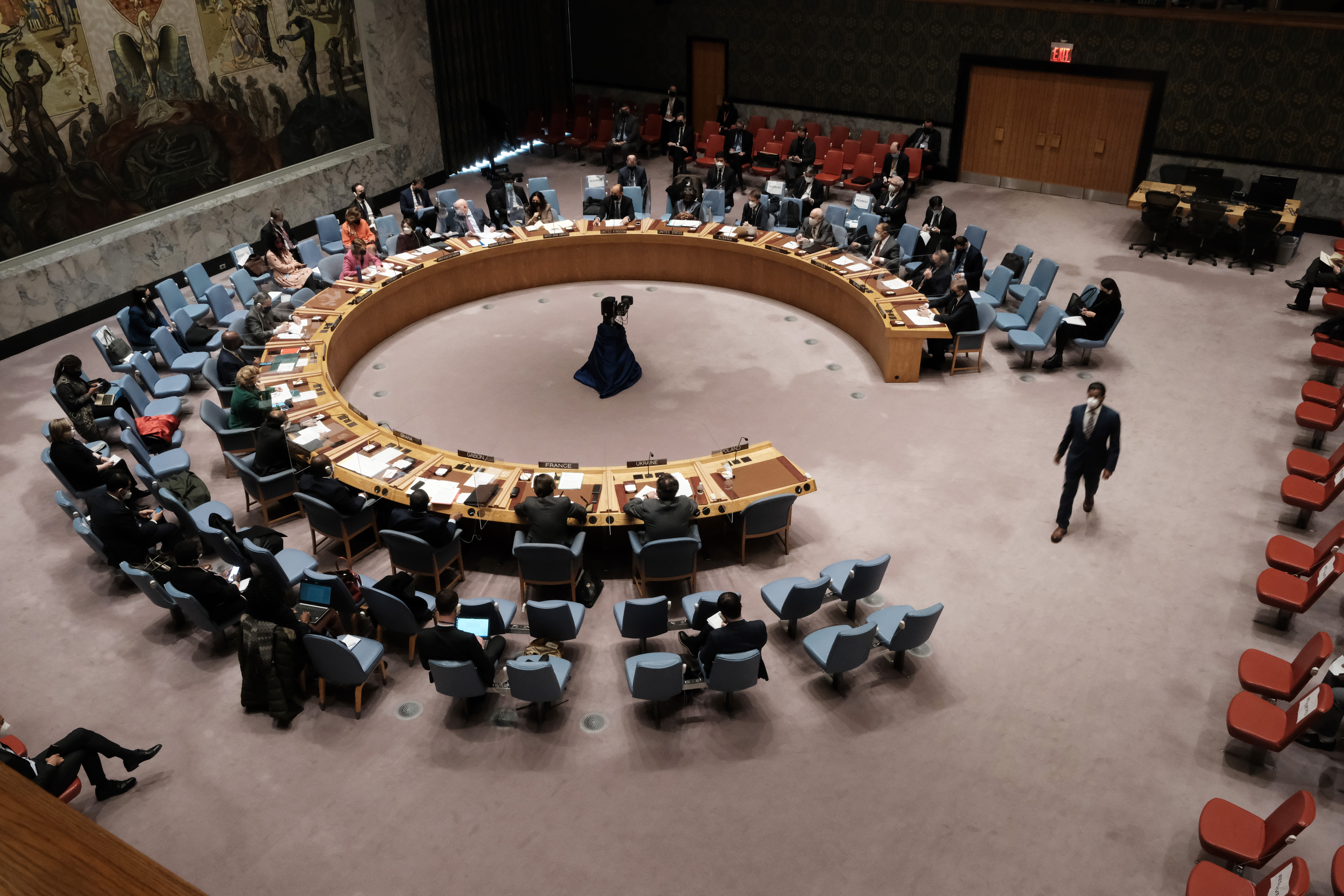 Members of the United Nations Security Council meet to discuss Russia and Ukraine