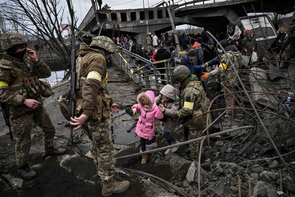 Damage from Russian shelling near Kyiv