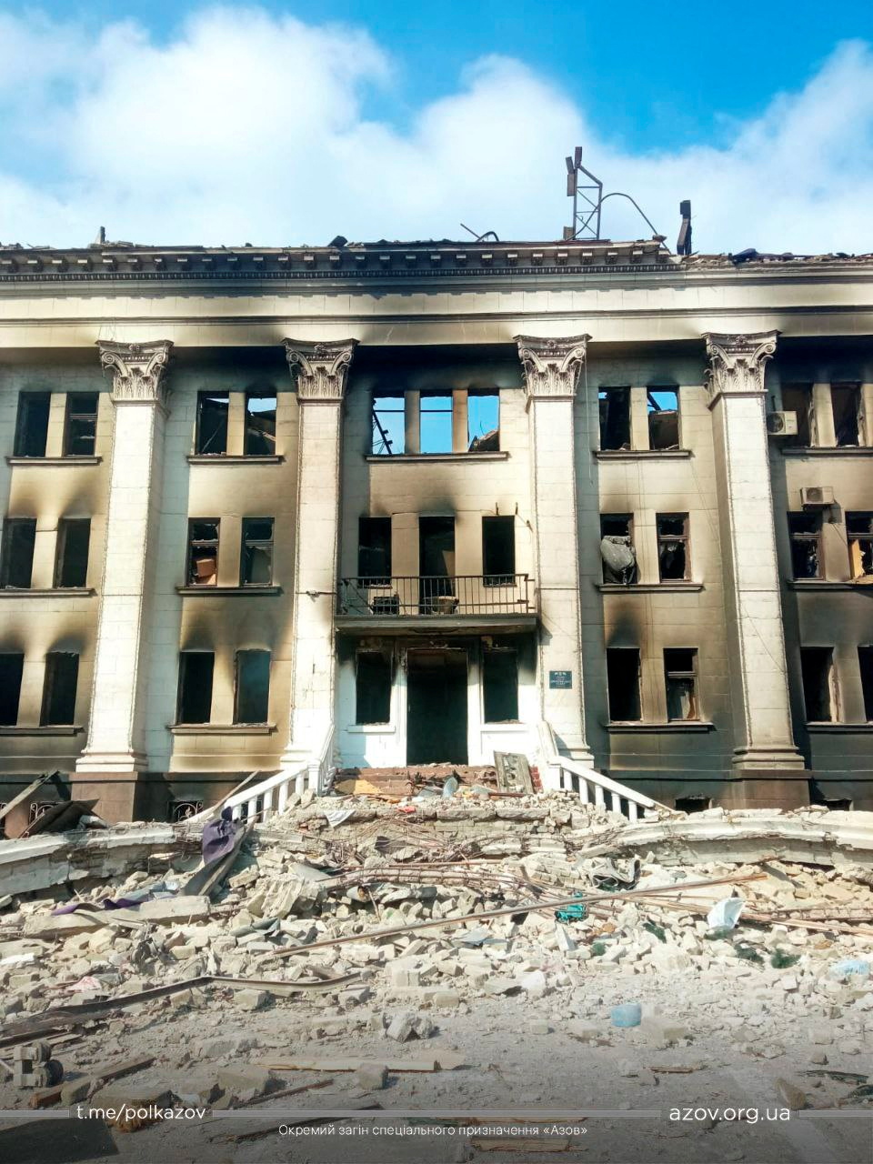 The bombed theater in Mariupol