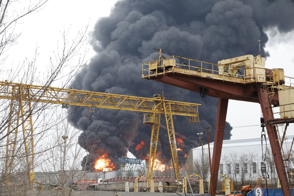 Damage to fuel depot in Belgorod, Russia