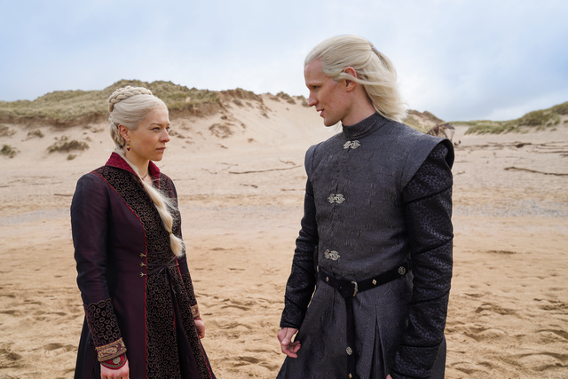Emma D’Arcy as Princess Rhaenyra Targaryen and Matt Smith as Prince Daemon Targaryen
