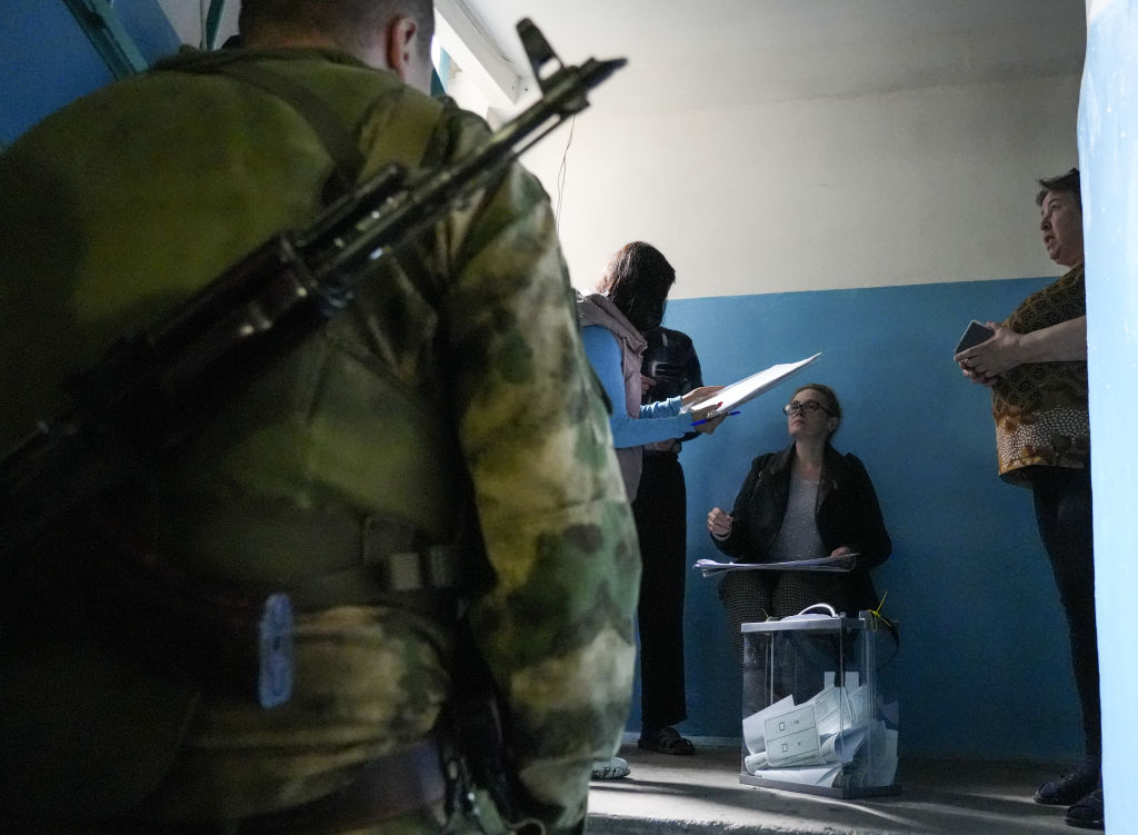 Referendum voting in Donetsk, Ukraine