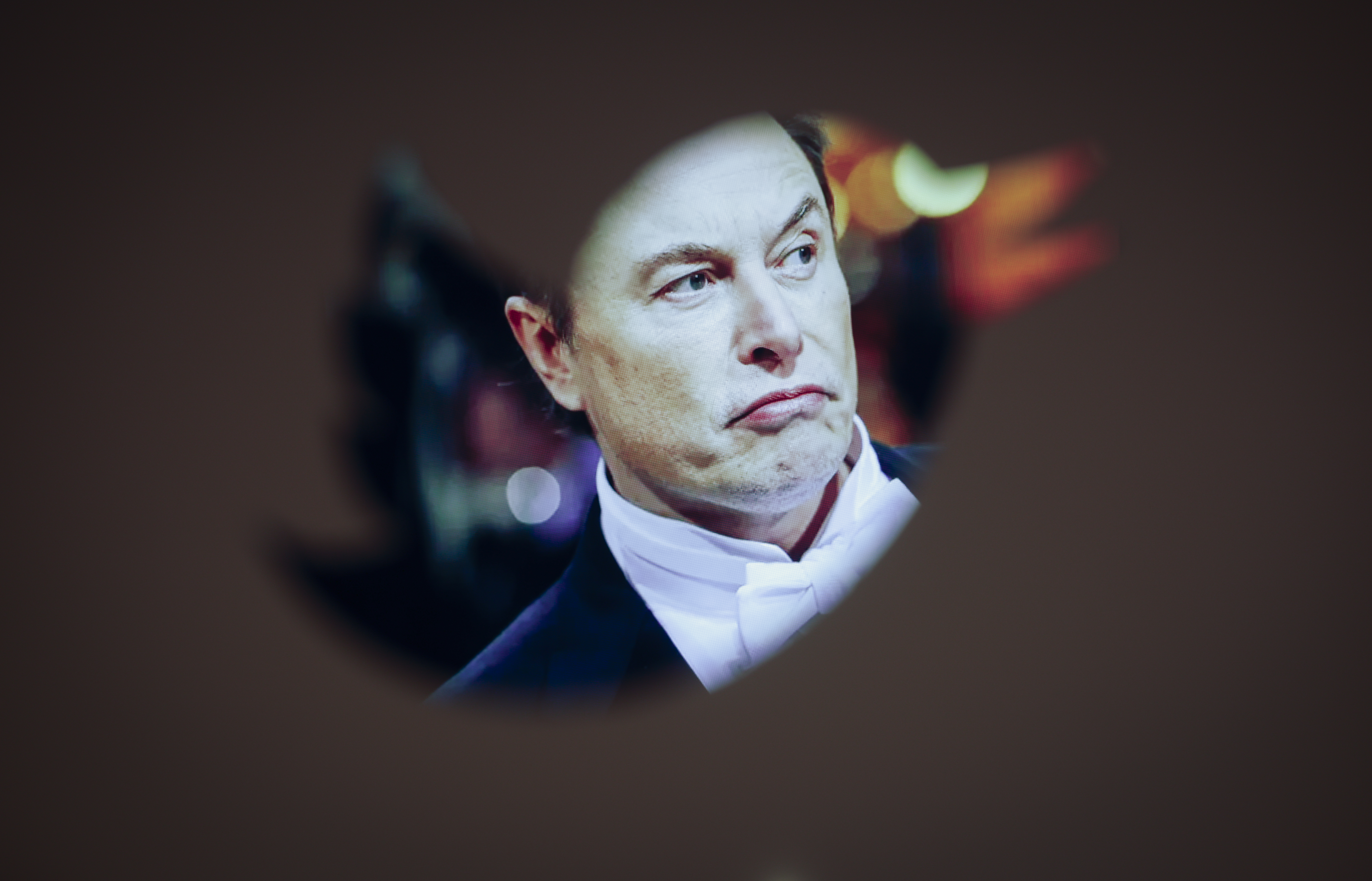 Elon Musk and a Twitter logo