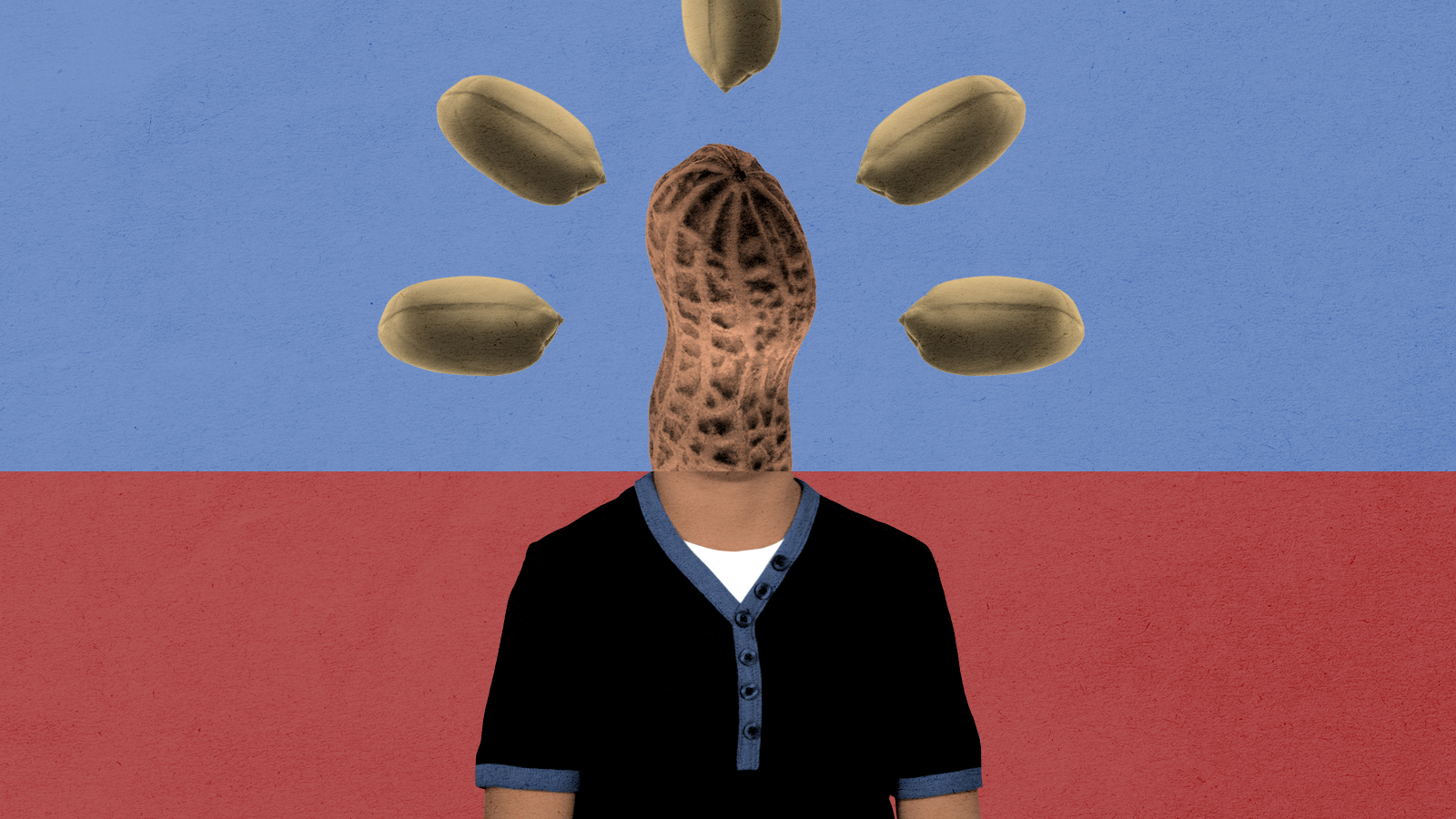 A peanut head.